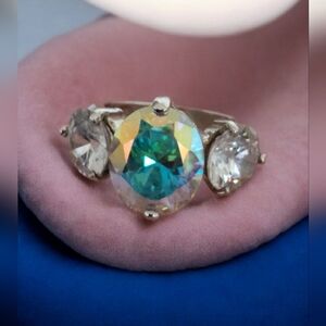 Sterling Silver CZ Three-Stone Ring – Size 5.5